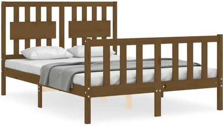 vidaXL Rama łóżka z zagłówkiem brąz 4FT mała podwójna lite drewno 120x190cm 3192399