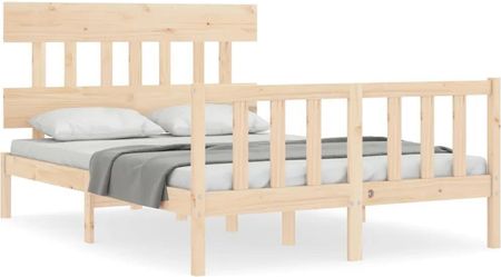 Vidaxl Rama łóżka z wezgłowiem 4FT mała podwójna lite drewno 120x190cm 3193306