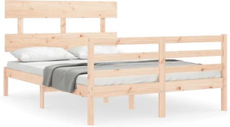 vidaXL Rama łóżka z wezgłowiem 4FT mała podwójna lite drewno 120x190cm 3195061