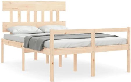 Vidaxl Rama łóżka z wezgłowiem 4FT mała podwójna lite drewno 120x190cm 3195386