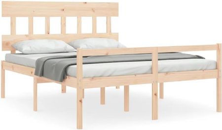 vidaXL Rama łóżka z wezgłowiem King Size lite drewno 150x200cm 3195421
