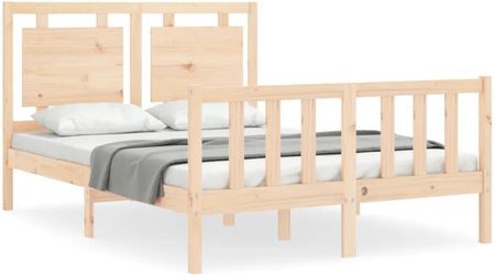 Vidaxl Rama łóżka z wezgłowiem 4FT mała podwójna lite drewno 120x190cm 3192136