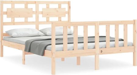 Vidaxl Rama łóżka z wezgłowiem 4FT mała podwójna lite drewno 120x190cm 3192526
