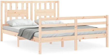 vidaXL Rama łóżka z wezgłowiem King Size lite drewno 150x200cm 3194576