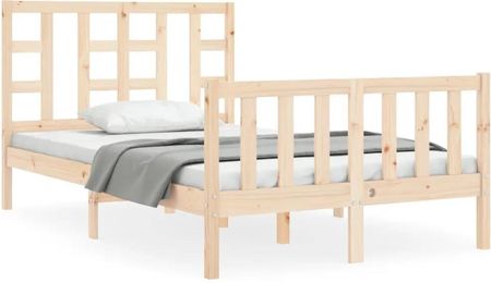 Vidaxl Rama łóżka z wezgłowiem 4FT mała podwójna lite drewno 120x190cm 3191941