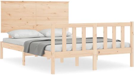 vidaXL Rama łóżka z wezgłowiem 4FT mała podwójna lite drewno 120x190cm 3193371