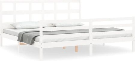vidaXL Rama łóżka z wezgłowiem biała 6FT Super King lite drewno inne 180x200cm 3194847