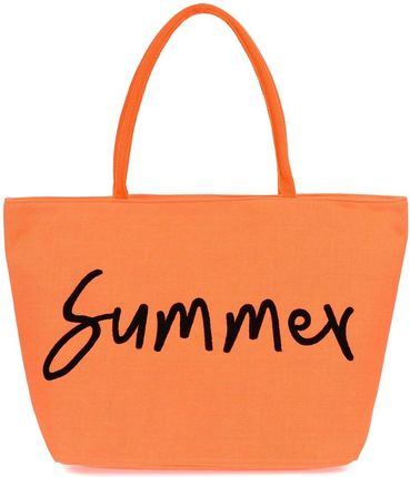 Pomarańczowa Duża torba plażowa gładka torebka summer lekka Tor751