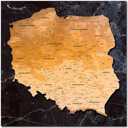 Aleobrazy Tablica Korkowa Mapa Polski Obraz 100X100Cm Polska 13976465334