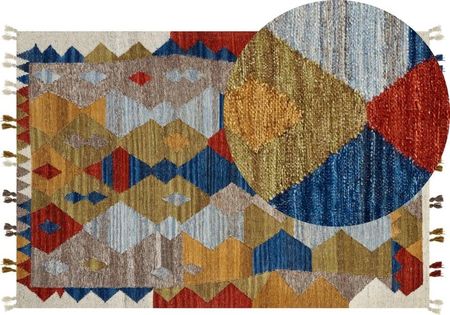 Beliani Dywan Wełniany Kilim 200X300 Cm Wielokolorowy Arzakan Lumarko 12896272