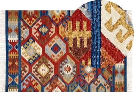 Beliani Dywan Wełniany Kilim 200X300 Cm Wielokolorowy Jrvesh Lumarko 12934507