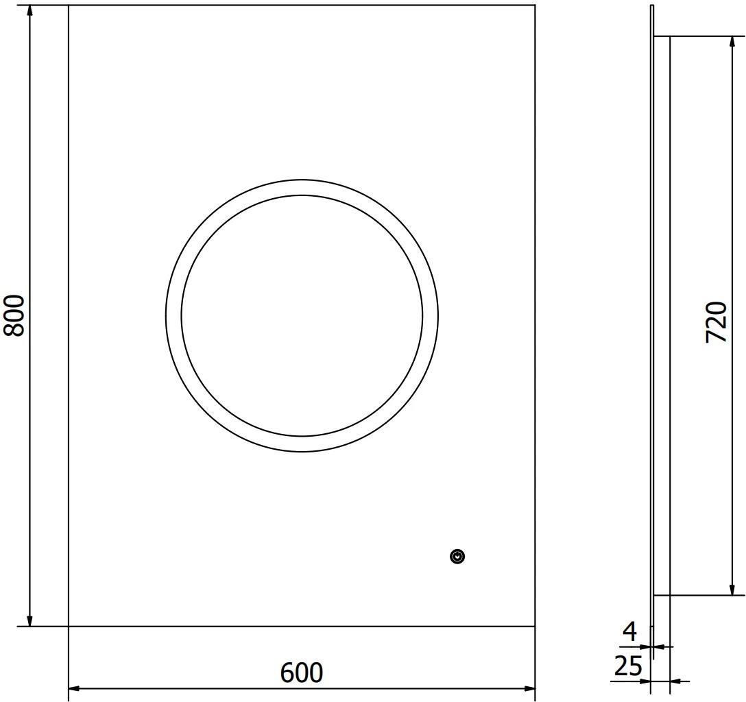 Mexen Koga Lustro Łazienkowe Podświetlane 60x80cm Led 6000K