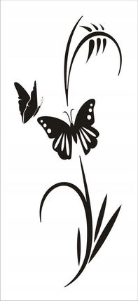 Naklejkolandia Naklejka Na Ścianę Motyle Kwiaty Dekor Ornament 89 100X40 Cm P1395665201