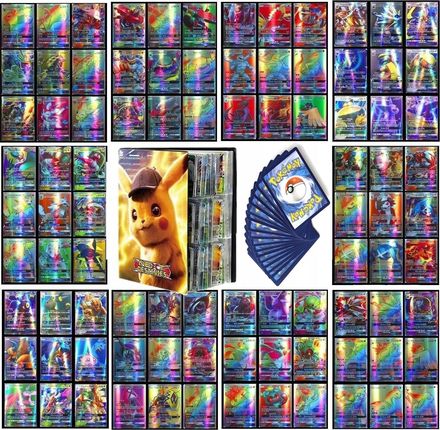 100 Sztuk Legendarnych kart Pokemon GX MEGA+ ALBUM