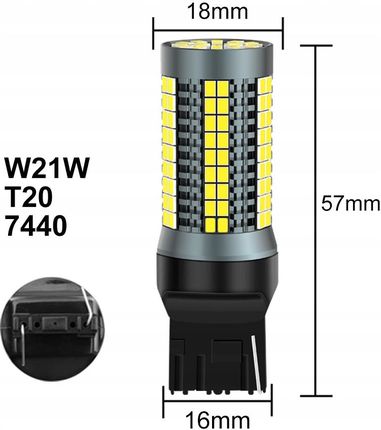 Xstorm Żarówka W21W T20 Led Drl Wstecznego Cofania - zdjęcie 2