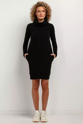 Sportowa sukienka z dekoltem typu komin (Czarny, XXL)