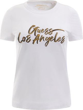 Damska Koszulka z krótkim rękawem Guess SS CN Gold LA Tee W3Yi18J1314-G011 – Biały