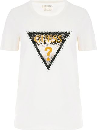 Damska Koszulka z krótkim rękawem Guess SS CN Animal Triangle Tee W3Yi41I3Z14-G012 – Beżowy