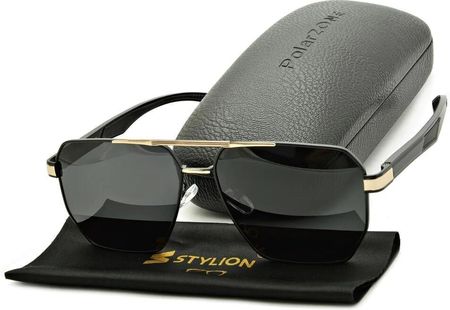 Duże Męskie okulary przeciwsłoneczne pilotki z polaryzacją i filtrem UV400 POL-120 PolarZone