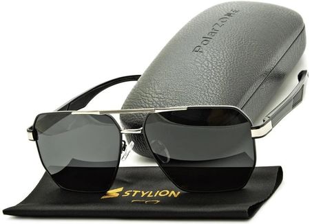 Duże Męskie okulary przeciwsłoneczne pilotki z polaryzacją i filtrem UV400 POL-120A PolarZone
