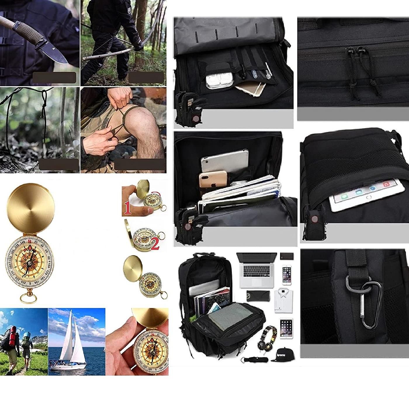 Wojskowy survivalowy zestaw Mega XXL z plecakiem i apteczką