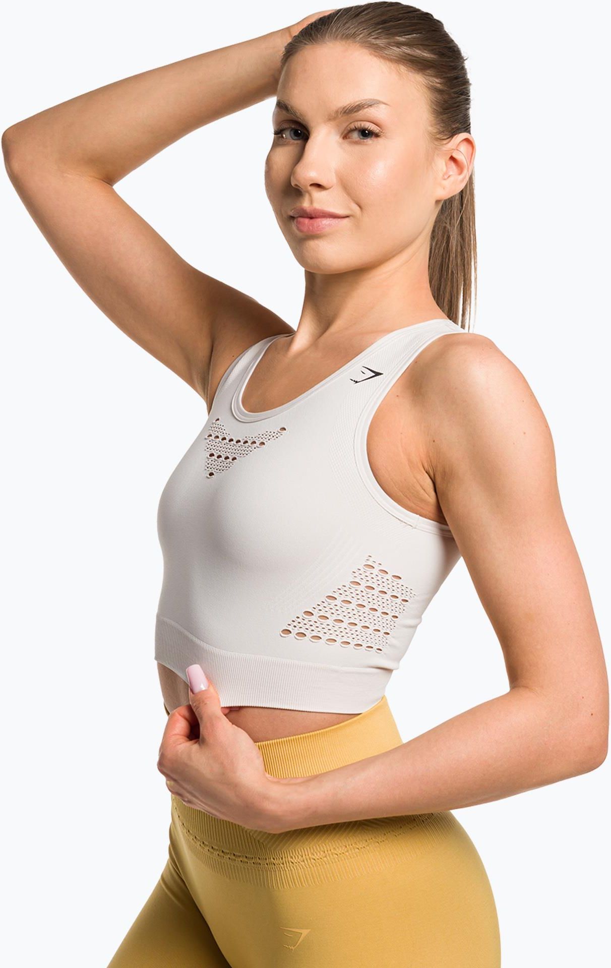 Gymshark Top Energy Seamless Crop Top Cream White Ceny i opinie