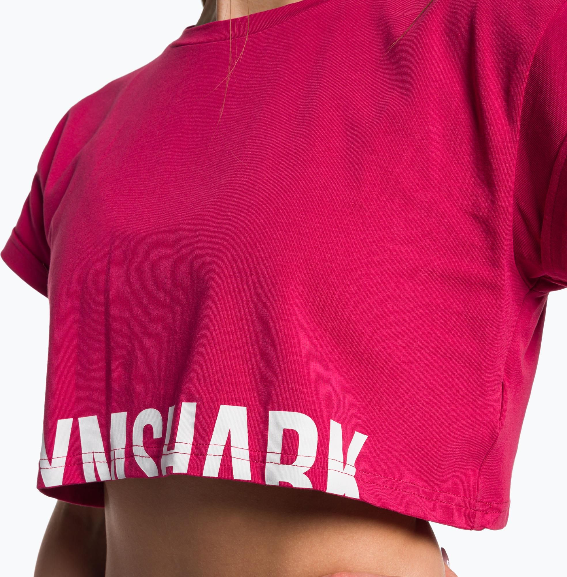 Gymshark Top Training Fraction Crop Top Lava Pink - Ceny i
