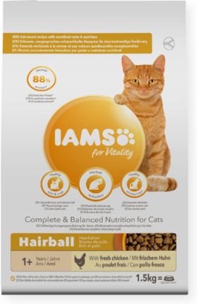 IAMS for Vitality Hairball Adult/Senior Fresh Chicken 1,5kg