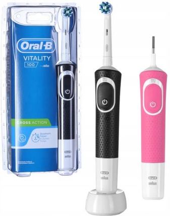 Szczoteczka Elektryczna Oral-B Vitality 100 Czarna + Różowa (Sama Rączka)