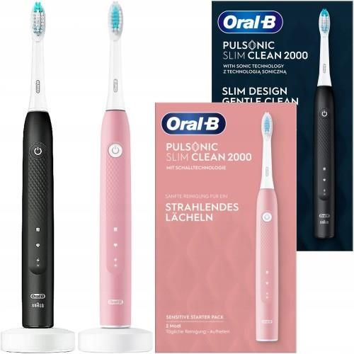 2 Szczoteczki Elektryczne Oral-B Pulsonic Slim 2000: Czarna I Różowa ...