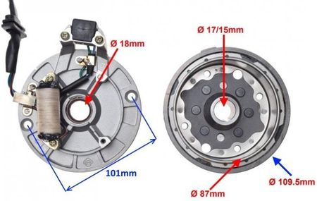 mm Kengo Iskrownik Stator Koło Magnesowe Pitbike Mrf 140 233320