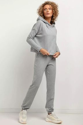 Komfortowe spodnie dresowe typu jogger (Szary, XS)