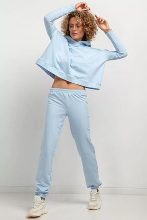 Komfortowe spodnie dresowe typu jogger (Błękitny, S)