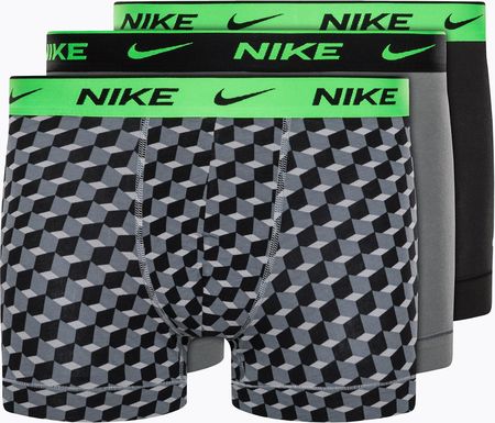 Bokserki męskie Nike Everyday Cotton Stretch Trunk 3Pk BAU geo block print/cool grey/black