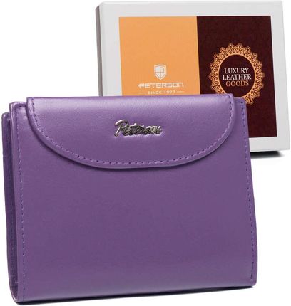 Skórzany, kompaktowy portfel z klapką — Peterson