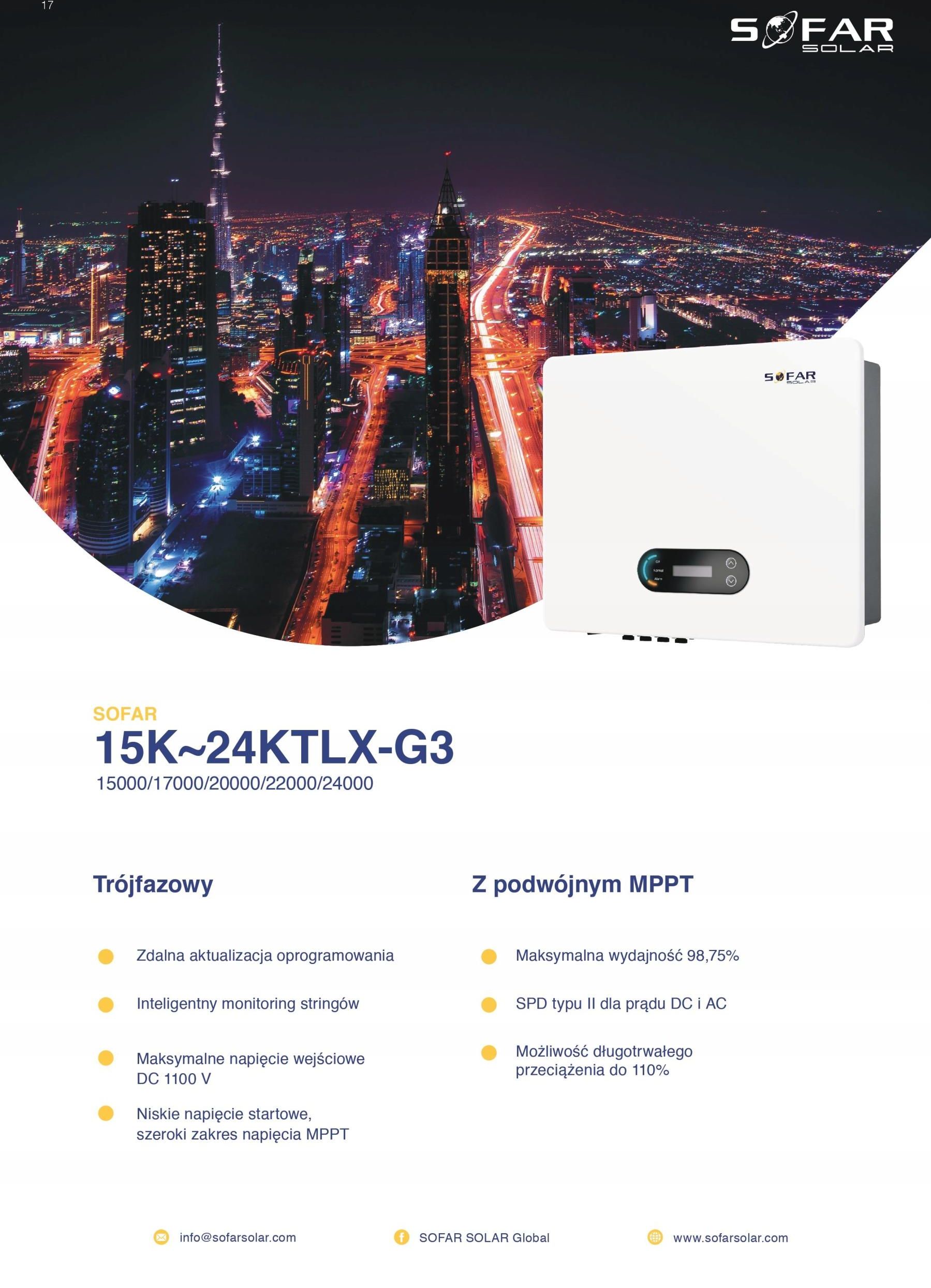Pakiet solarny Sofar Solar Falownik 24 KTL-X-G3 25kW - Opinie i ceny na ...