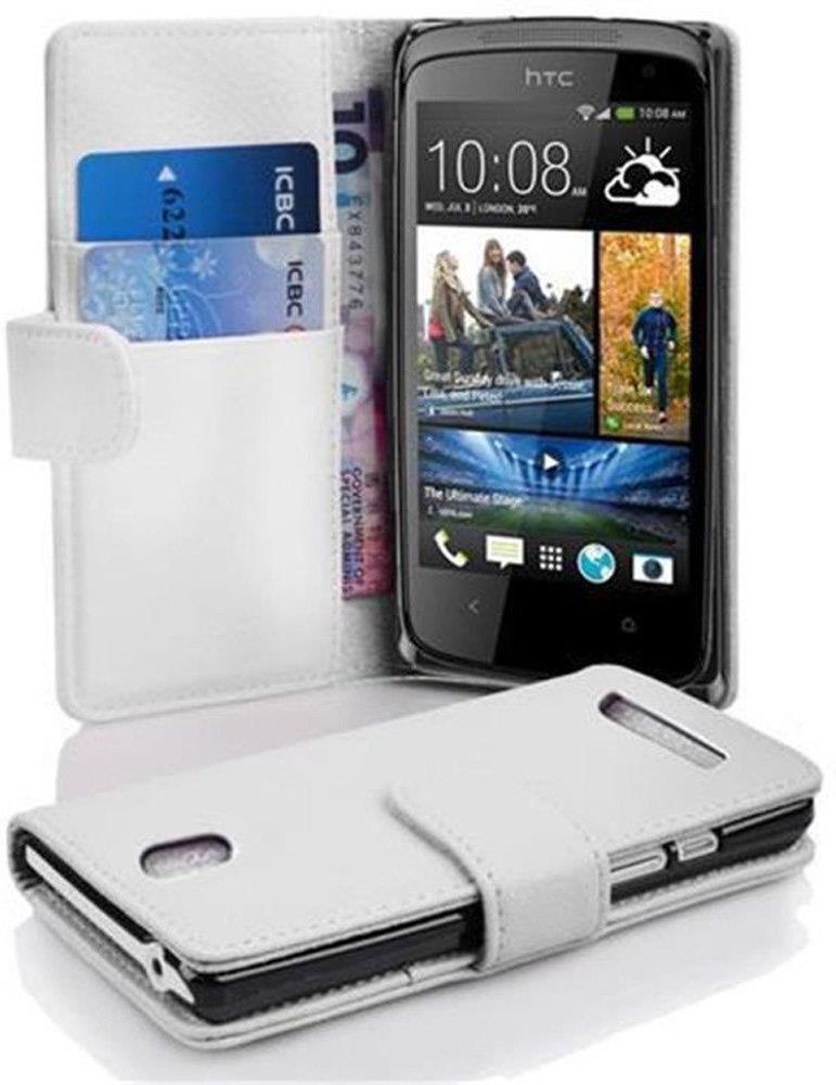 CADORABO Custodia In Design Flip Realizzato In Similpelle Testurizzata Cover Per Desire 500 Bianco Floreale 76973184