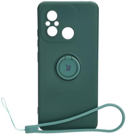 Bizon Etui Case Silicone Ring Sq Do Xiaomi Redmi 12C Ciemnozielone