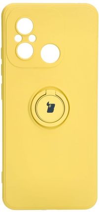 Bizon Etui Case Silicone Ring Sq Do Xiaomi Redmi 12C Żółte - zdjęcie 4