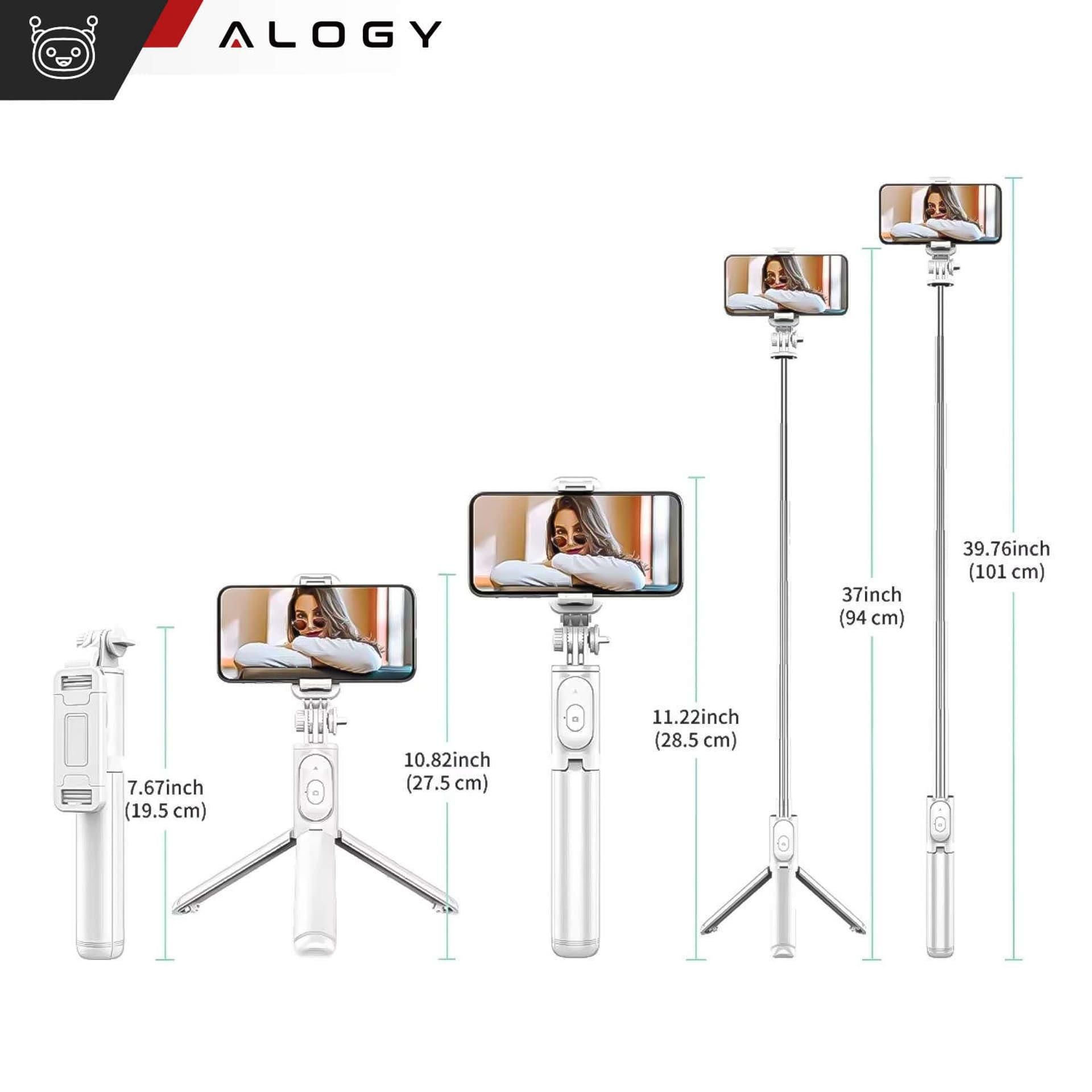 Alogy Selfie Stick Kijek Tripod Statyw Q01 Pilot Bluetooth Uchwyt Na