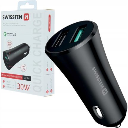 Swissten Ładowarka Samochodowa 2X Usb 30W Qc 3 0