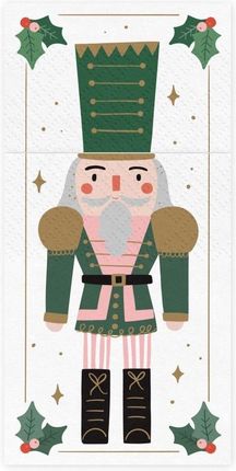 Kieszonka na sztućce PartyDeco dziadek do orzechów 10x20cm 6 sztuk dekoracja świąteczna SPS1