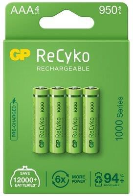 Gp Batteries Akumulatorki Aaa / R03 Recyko 1000 Series Ni-Mh 950Mah (4 Sztuki)