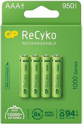 Gp Battery Akumulatorki Lr03 Recyko 1000 950Mah 4Pcs Blister
