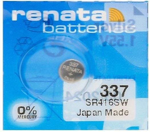 Renata 337 Uhrenbatterie | 2 Stück, SR416SW, 1,5 V Silberoxid | Made In Switzerland | Lange Lebensdauer