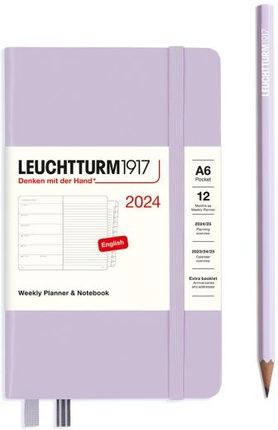 Leuchtturm1917 Planer Tygodniowy Z Notatnikiem Pocket A6 2024 Liliowy
