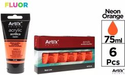 Zdjęcie Mp Main Paper Farba Akrylowa Fluorescencyjna Pomar. 75Ml 6Szt. - Brzesko