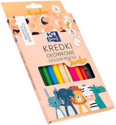 Oxford Kredki Ołówkowe Kids Jumbo 12 Kolorów