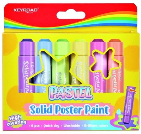 Keyroad Farby Plakatowe W Sztyfcie Pastelowe Pudełko Mix Kolorów