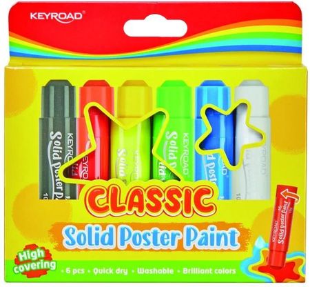 Keyroad Farby Plakatowe 6Szt. Pudełko Mix Kolorów